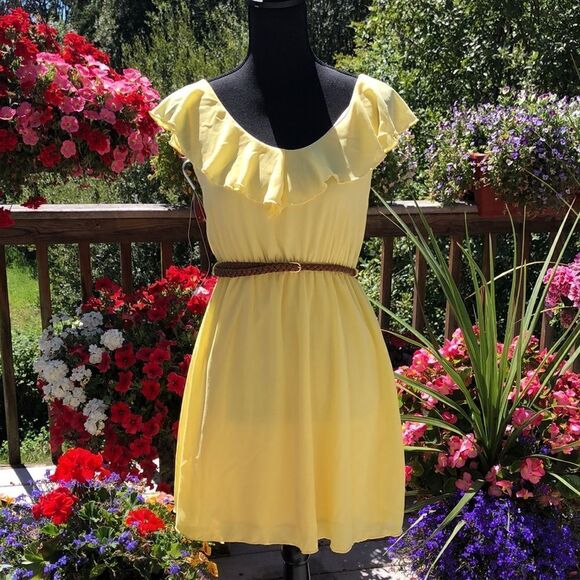 Braided Belt Flutter dress  - Picture 1 of 6